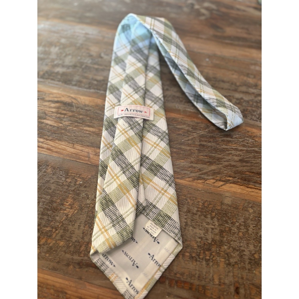 Vintage 70s Wide Arrow polyester necktie RARE Pattern - Picture 6 of 6